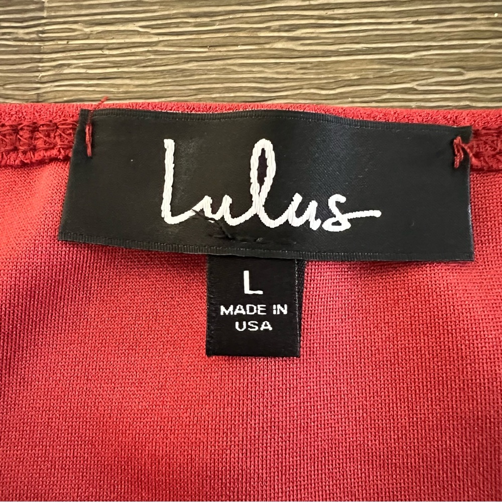 Lulus, Burnt Orange Spaghetti Strap Dress Size L - Picture 7 of 8
